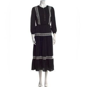 Rebecca Minkoff Black Crewneck Dress with White Trim